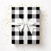Rustiek zwart-wit geplakt patroon cadeaupapier