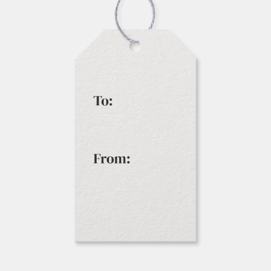 Rustiek zwart & wit geruite monogram cadeaulabel (Achterkant)