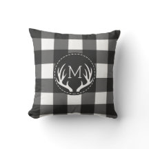 Rustiek zwart-wit gewei monogram