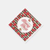 Rustiek Zwart Wit Goud Rode Aardbei Berry Eerste Servet (Hoek)