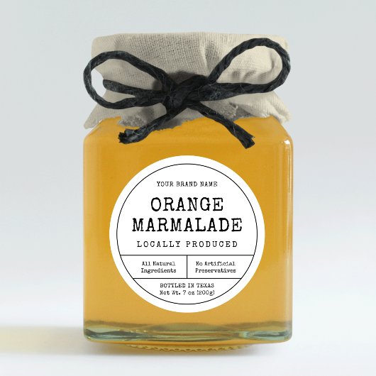 Rustiek Zwart & Wit Jam Jar Lid Label