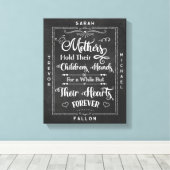 Rustiek Zwart Wit Krijt Moeder Kind Canvas Afdruk (Insitu (Houten vloer))