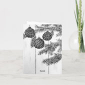 Rustiek zwart-wit minimalistisch vrolijk kerstfees kaart (Achterkant)
