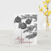 Rustiek zwart-wit minimalistisch vrolijk kerstfees kaart (Gele Bloem)