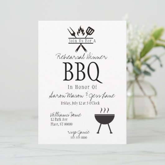 Rustiek Zwart-wit Plaid Repetitie diner Kaart (Staand voorkant)