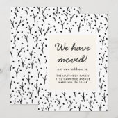 Rustiek Zwart-wit Print Nieuw adres Aankondiging (Voorkant / Achterkant)