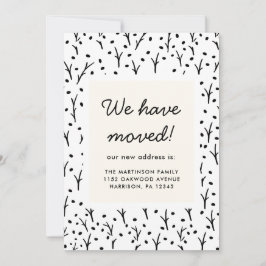 Rustiek Zwart-wit Print Nieuw adres Aankondiging