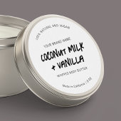 Rustiek Zwart & Wit Ronde Jar deksel Product Label