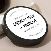 Rustiek Zwart & Wit Ronde Jar deksel Product Label