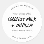 Rustiek Zwart & Wit Ronde Jar deksel Product Label (Voorkant)