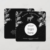 Rustiek Zwart Wit Vakantie Zakelijk Logo Kerst (Voorkant / Achterkant)