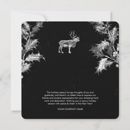 Rustiek Zwart Wit Vakantie Zakelijk Logo Kerst (Achterkant)