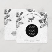 Rustiek Zwart Wit Vakantie Zakelijk Logo Kerst (Voorkant / Achterkant)