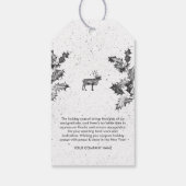 Rustiek Zwart Wit Vakantie Zakelijk Logo Kerst Cadeaulabel (Achterkant)