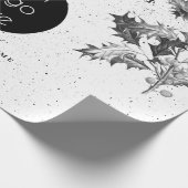 Rustiek Zwart Wit Vakantie Zakelijk Logo Kerst Cadeaupapier (Hoek)