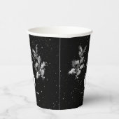 Rustiek Zwart Wit Vakantie Zakelijk Logo Kerst Papieren Bekers (Rechts)