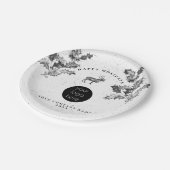 Rustiek Zwart Wit Vakantie Zakelijk Logo Kerst Papieren Bordje (Gekanteld)