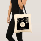 Rustiek Zwart Wit Vakantie Zakelijk Logo Kerst Tote Bag (Voorkant (product))