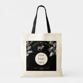 Rustiek Zwart Wit Vakantie Zakelijk Logo Kerst Tote Bag (Achterkant)