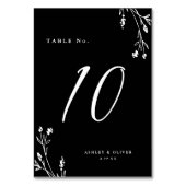 Rustiek Zwart & Wit Wildbloemen Boho Bruiloft Kaart (Voorkant)