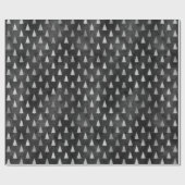 Rustiek zwart zilver kerstbomen patroon cadeaupapier (Vlak)