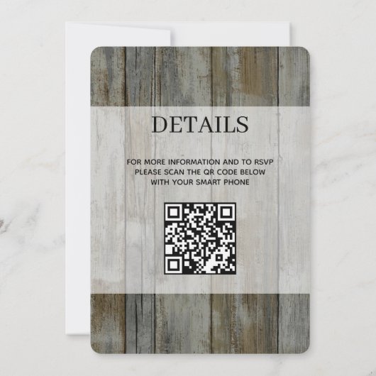 Rustiek Zwarte Woud met QR Code Bruiloft Kaart (Achterkant)