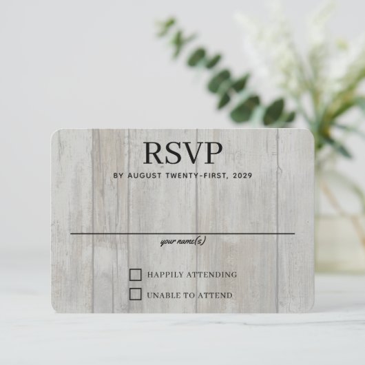 Rustiek Zwarte Woud RSVP Kaartje (Staand voorkant)