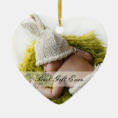 Rustieke 1e Kerstmis Nieuwe Grootouders Foto Keramisch Ornament (Voorkant)