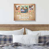 Rustieke 1e Vaderdag Papa Herinnering 3 Foto Canvas Afdruk (Insitu (Slaapkamer))