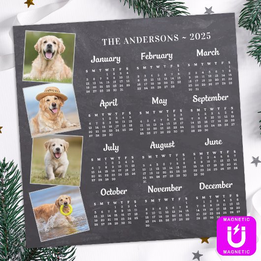 Rustieke 2026 gepersonaliseerde foto magneet Kaart