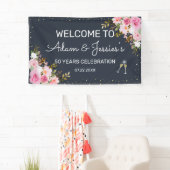 Rustieke 25e huwelijksjubileum champagne achtergro spandoek (Insitu)