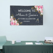 Rustieke 25e huwelijksjubileum champagne achtergro spandoek (Beurs)