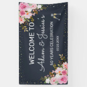 Rustieke 25e huwelijksjubileum champagne achtergro spandoek (Verticaal)