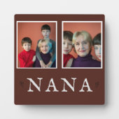 Rustieke 2-foto gepersonaliseerde oma plaque fotoplaat (Voorkant)