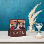 Rustieke 2-foto gepersonaliseerde oma plaque fotoplaat (Insitu)