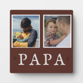 Rustieke 2-foto gepersonaliseerde opa plaque fotoplaat (Voorkant)