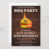 Rustieke 30e verjaardag BBQ uitnodigingen (Voorkant / Achterkant)