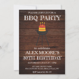 Rustieke 30e verjaardag BBQ uitnodigingen