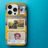 Rustieke 3 fotocollage gele planken iPhone hoesje