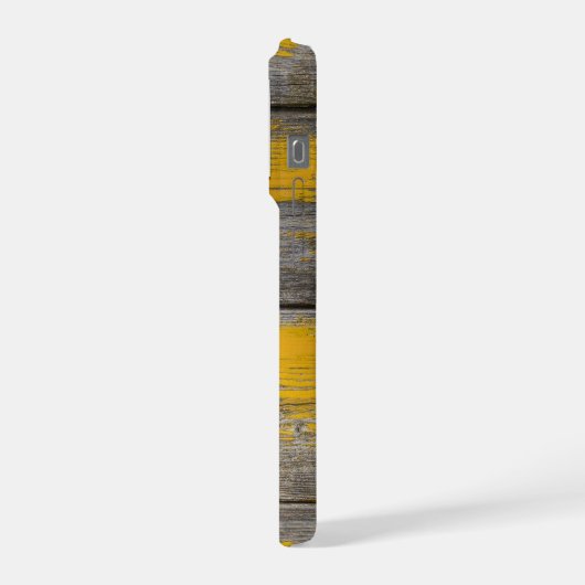 Rustieke 3 fotocollage gele planken iPhone hoesje (Linkerkant)