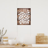 Rustieke 40e verjaardag gastboekposter poster (Keuken)