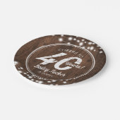 Rustieke 40e verjaardag String Lights Verjaardagsf Papieren Bordje (Gekanteld)