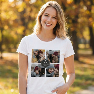 Rustieke 4 foto's familie foto collage t-shirt