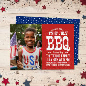 Rustieke 4 juli BBQ Foto uitnodiging
