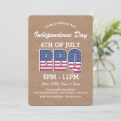 Rustieke 4 juli BBQ | Onafhankelijkheidsdag Kaart (Staand voorkant)