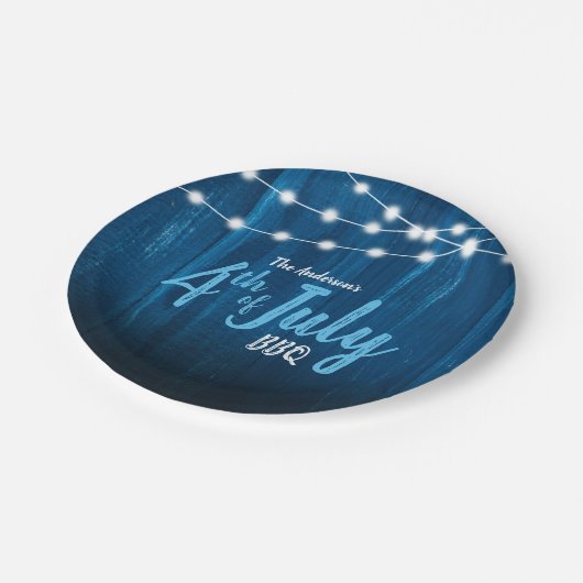 Rustieke 4 juli BBQ Papieren Bordje (Gekanteld)