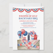 Rustieke 4 juli BBQ uitnodiging (Voorkant)