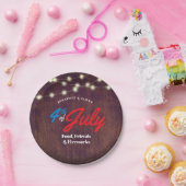 Rustieke 4 juli Summer Party Papieren Bordje (Feest)