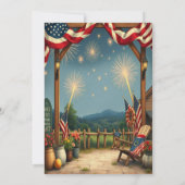 Rustieke 4 juli Uitnodiging Kaart - Patriottisch (Achterkant)