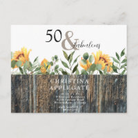 Rustieke 50 & Fabulous Zonnebloem Verjaardag